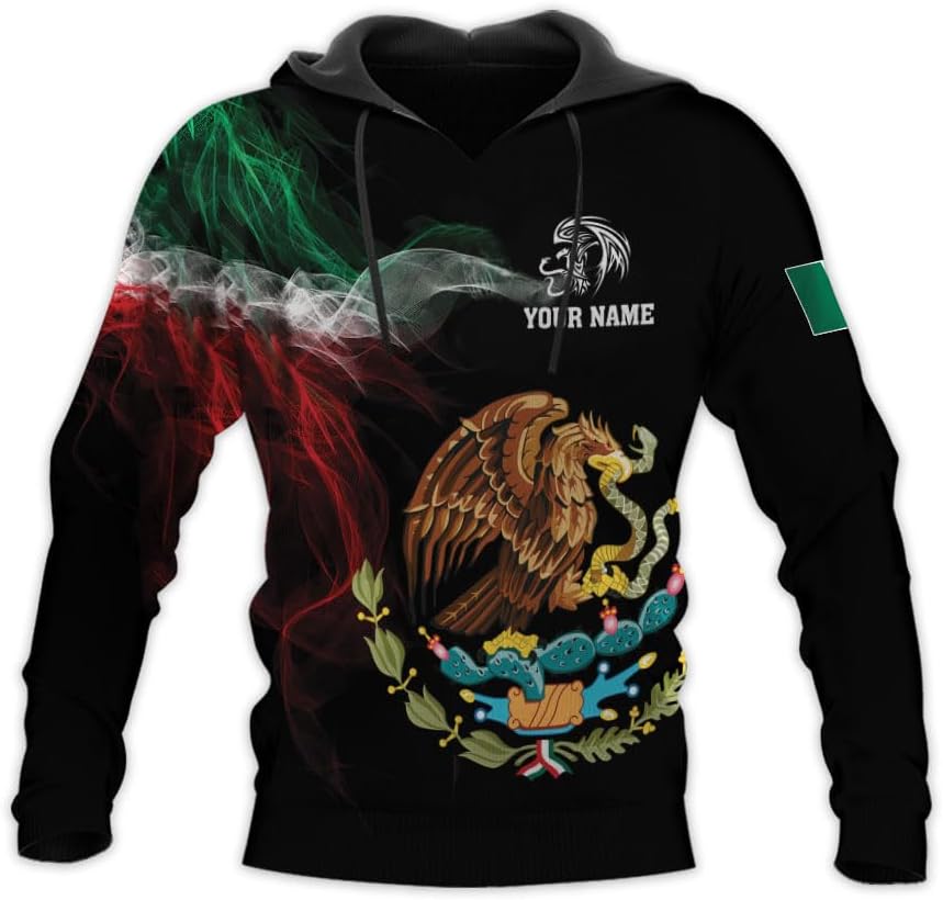 RoyalBro Personalized Mexico Shirts, Camisas De Mexico, Mexico Shirts for Men, Mexican Flag Jersey Shirt Mexico 3D Shirt