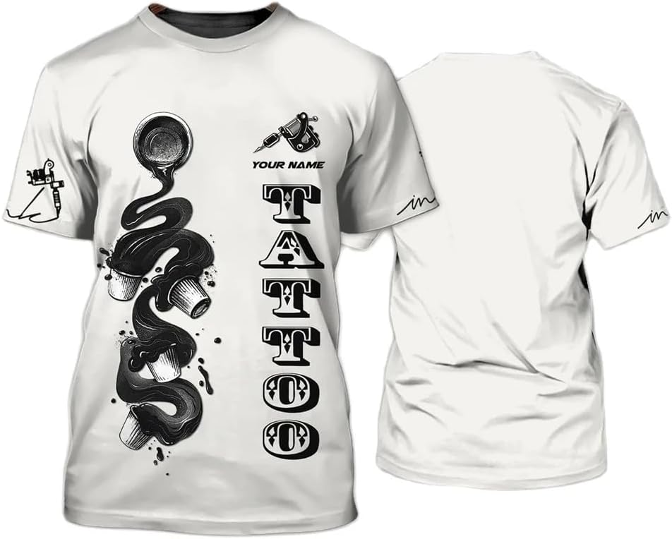 Personalized 3D Classic Tattoo Uniform Tshirt, Gift for Tattoo Men Shirts