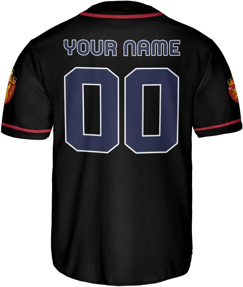 Podagree Personalized Norway Baseball Jersey Shirt Norwegian Pride Flag Roots Norwegian Jersey Soccer for Men and Women