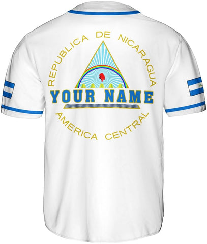 Podagree Personalized Nicaragua Baseball Jersey Shirt Name Nicaraguan Baseball Jersey for Men & Women Nicaraguan Camisas