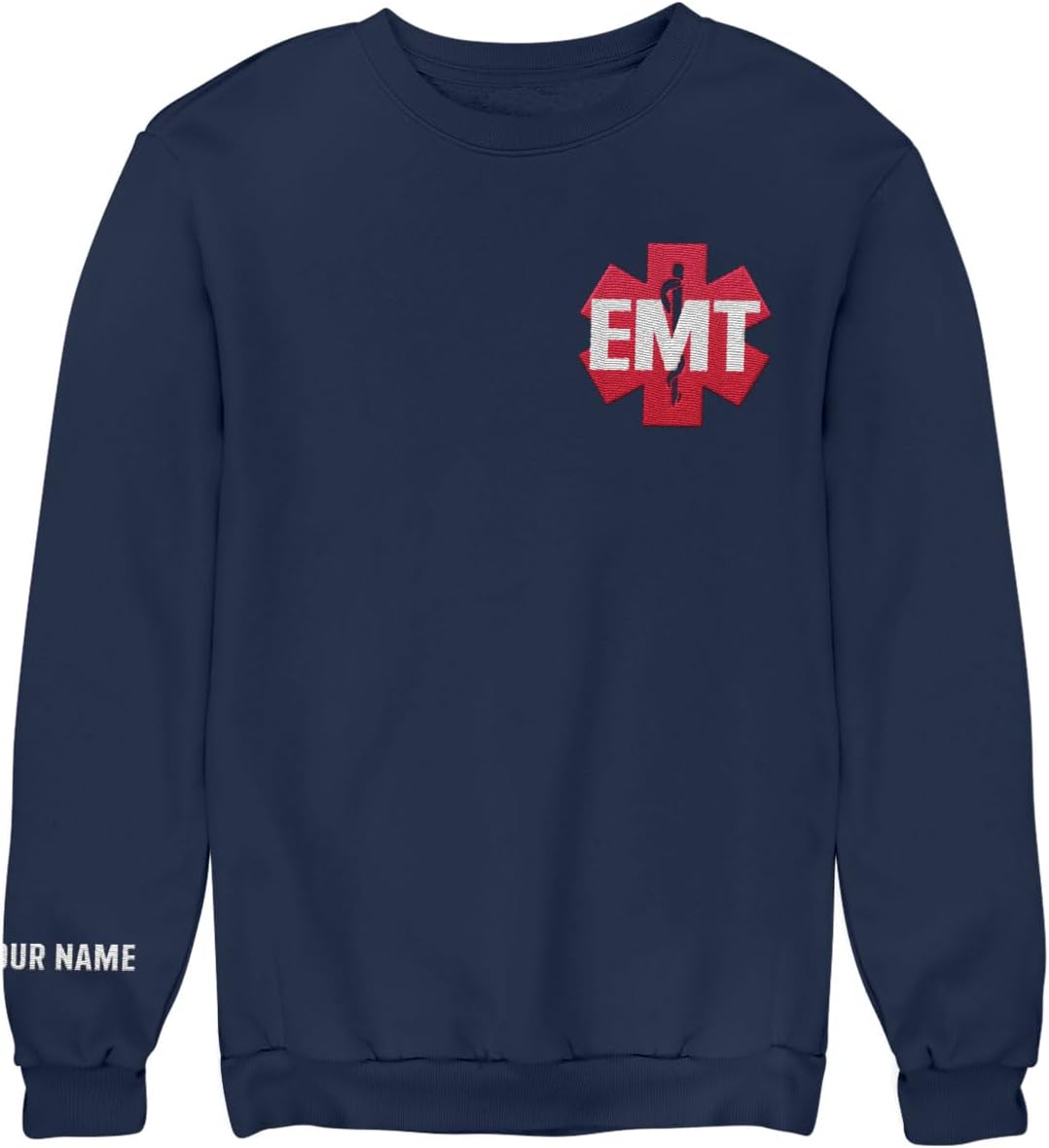 Leeprints Personalized EMT Embroidered Sweatshirt EMS Sweatshirt EMS Hoodie Paramedic Uniform Emergency Medical Technician
