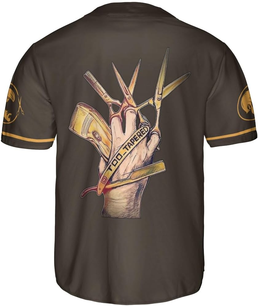 Personalized Barber Shop Baseball Jersey, Hairdresser Jersey, Barber Tools Hat