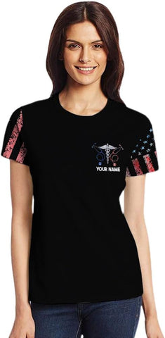 Custom Er Nurse Shirts for Women Future Nurse Shirt 3D Nursing Shirts for Nurses Emergency Nurse Shirt CNA Shirts CNA Shirt