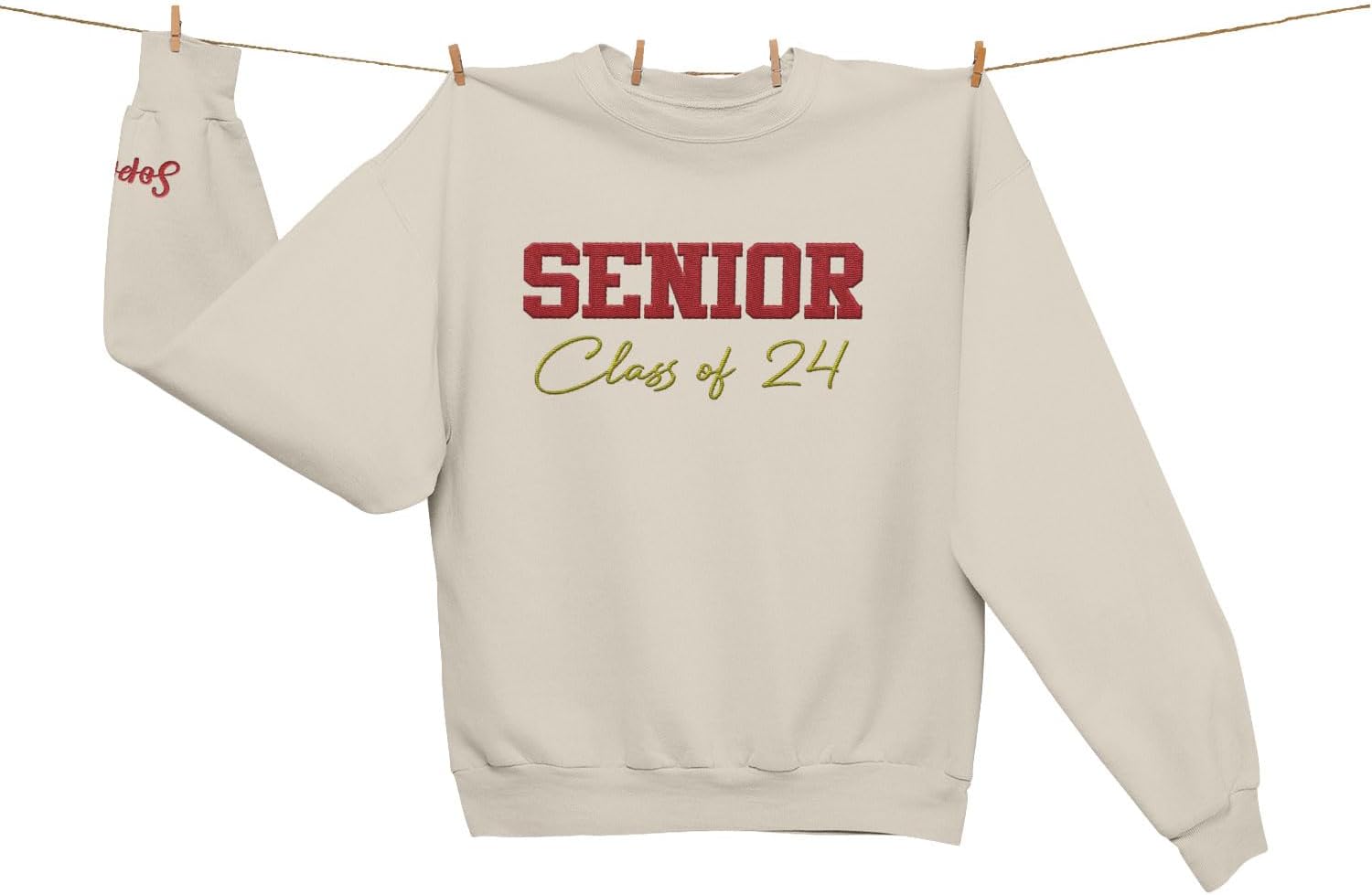 MAPrints Personalized Senior 2024 Embroidered Sweatshirt, Graduation 2024 Class Of 2024 Senior Class Of 2024 Graduation Shirt