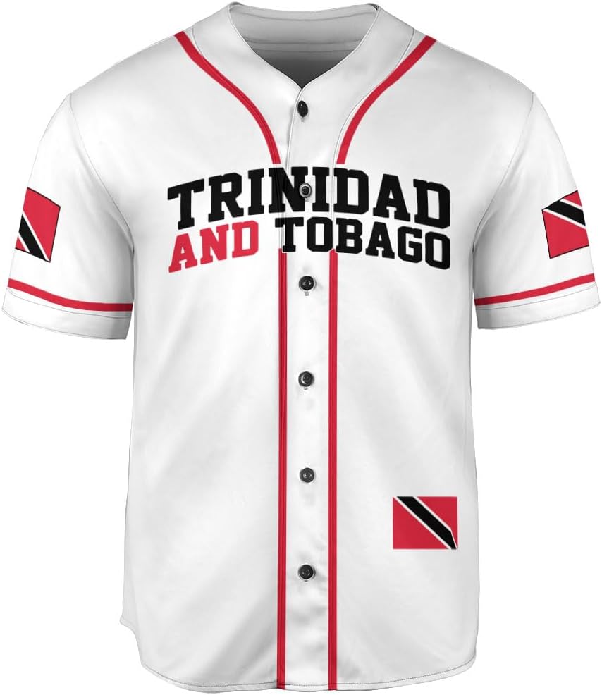 Podagree Personalized Trinidad & Tobago Baseball Jersey, Trinidad and Tobago Proud Flag Shirt Coat of Arms Gift Men Women
