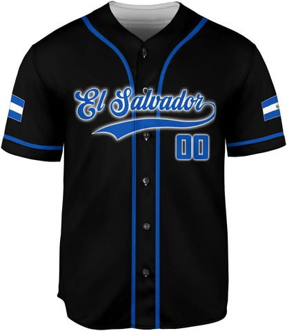 Personalized Name El Salvador Baseball Jersey Shirt El Salvador Flag Shirt Men Salvadorans Pride Jersey El Salvadoreña Tshirt