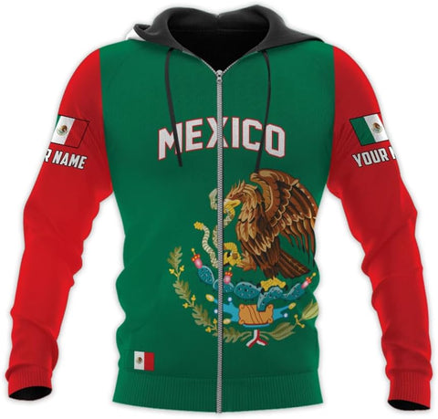 HomeDesign Custom Mexico Shirts Personalized Name Mexican 3D Flag Shirt for Men Women Aztec Unisex US Eagle Pride Camisas