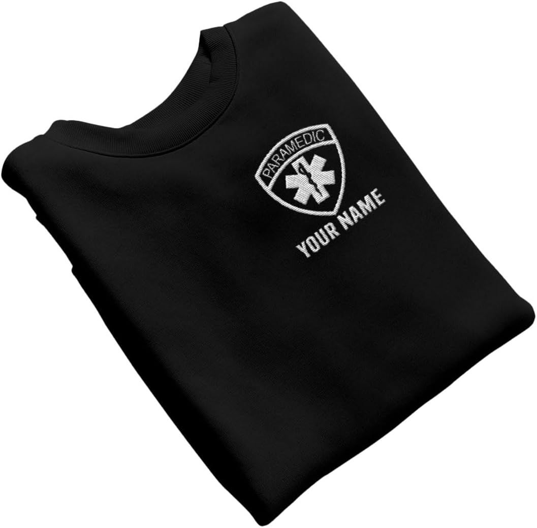 Leeprints Personalized EMT Embroidered Sweatshirt EMS Sweatshirt EMS Hoodie Paramedic Uniform Emergency Medical Technician