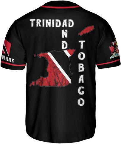 Podagree Personalized Trinidad & Tobago Baseball Jersey, Trinidad and Tobago Proud Flag Shirt Coat of Arms Gift Men Women