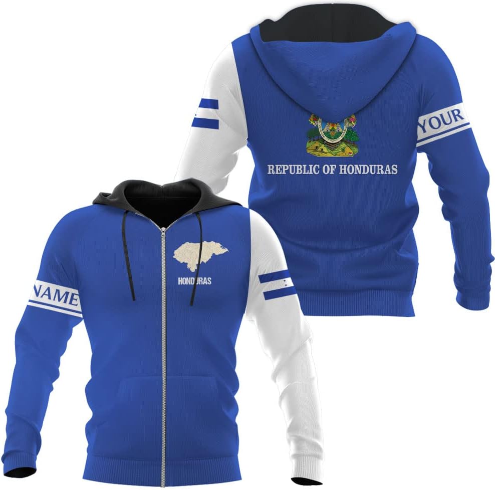 HomeDesign Personalized Honduras Hoodie Camisa Honduras Hoodies Honduras Sweaters Shirts Men & Women Honduran Pride Shirt