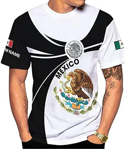 Personalized Mexican Shirts for Men 3D Customized Mexico Shirts for Men Mexico Shirts for Women Mexico Flag Shirt (RD43)