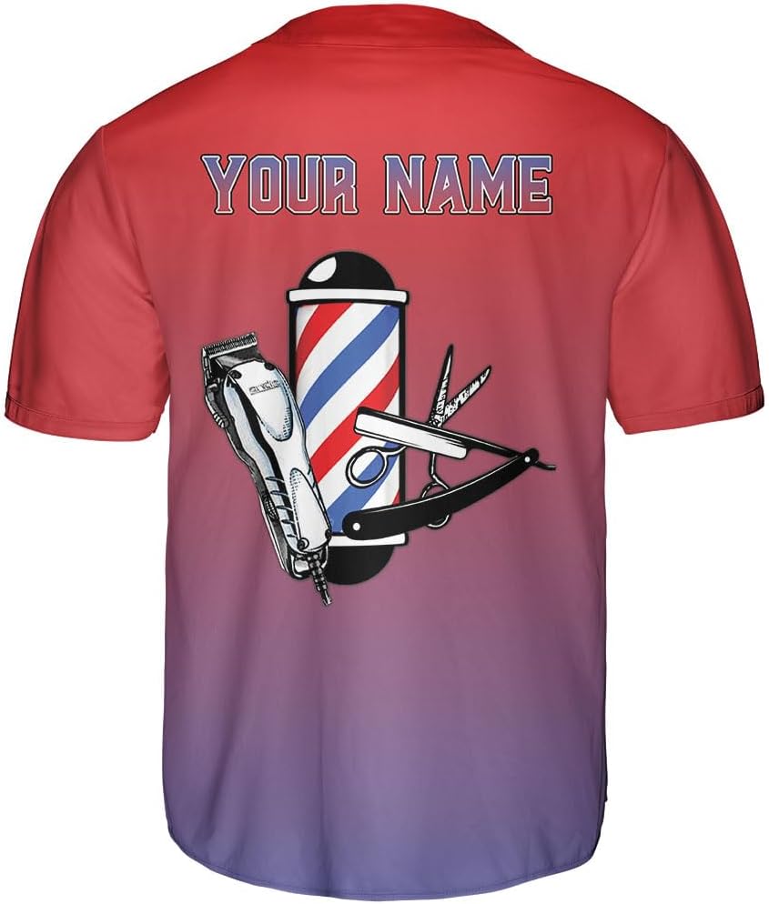Personalized Barber Shop Baseball Jersey, Hairdresser Jersey, Barber Tools Hat