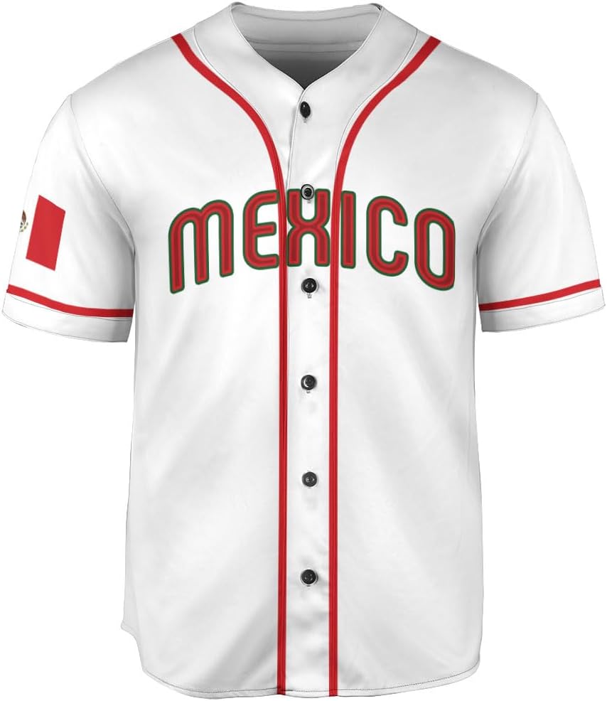 Mostprints Personalized Mexico Baseball Jerseys Mexican Eagle & Flag Shirt for Teams, Mexico Shirts for Men & Women Size S-5XL1