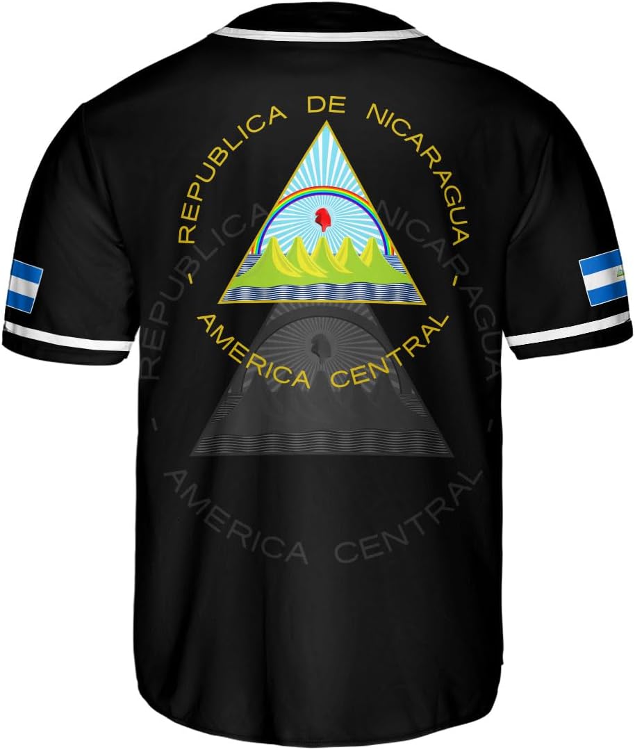 Podagree Personalized Nicaragua Baseball Jersey Shirt Name Nicaraguan Baseball Jersey for Men & Women Nicaraguan Camisas