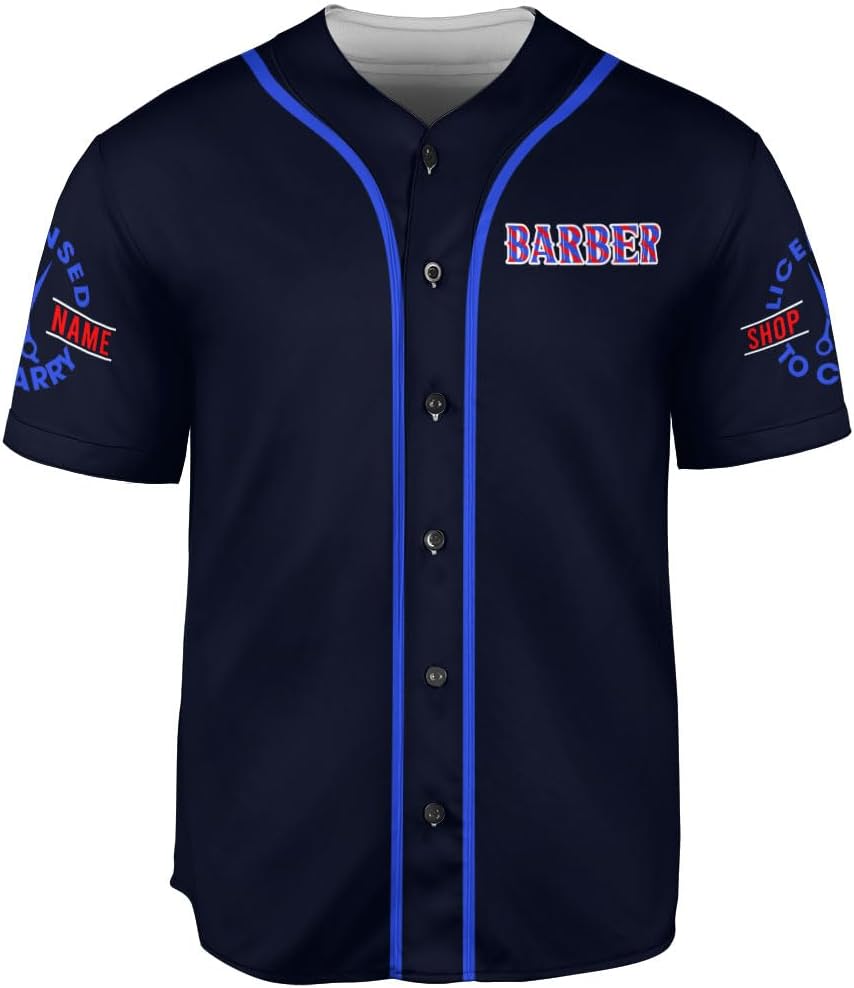 AOVL Personalized Barber Baseball Jersey Barber Shop Shirt Barber Gift Men Barber Professional Baseball Jerseys Hair Stylist