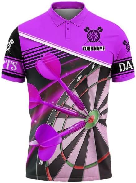 Personalized Name Dart 3D Polo Shirt, Dart Shirts, Mens Dart Shirts, Funny Dart Tshirts, Dart Team Shirts Gifts (Dart 1)