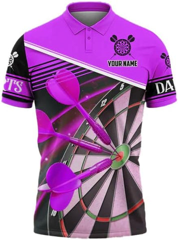 Personalized Name Dart 3D Polo Shirt, Dart Shirts, Mens Dart Shirts, Funny Dart Tshirts, Dart Team Shirts Gifts (Dart 1)