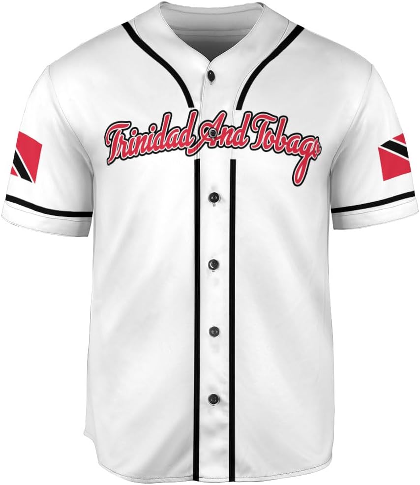 Podagree Personalized Trinidad & Tobago Baseball Jersey, Trinidad and Tobago Proud Flag Shirt Coat of Arms Gift Men Women