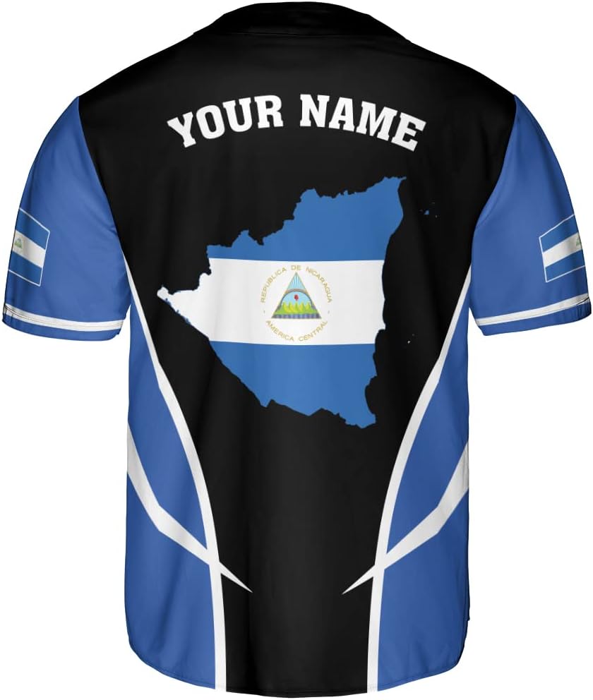 Personalized Nicaragua Baseball Jersey, Custom Nicaragua Baseball Jersey for Men & Women, Nicaraguan Camisas Shirt