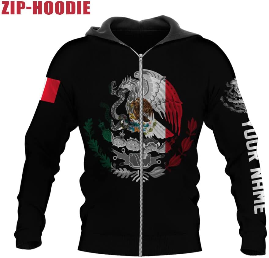 Personalized Name Eagle Mexico 3D Mexiccan Sudadera De Mexico Hombre Unisex Hoodie, T Shirt, Zip Up Hoodie, Sweatshirt For Men Women AD71 Multicolor