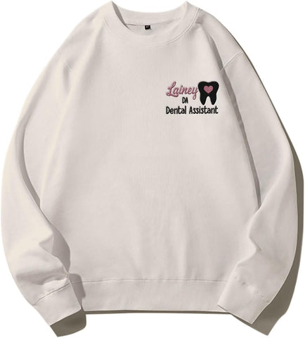 Intenprints Personalized Tooth Healthcare Embroidered Shirt, Dental Assistant RDA, Dentist Office, Dental Hygienist Gift