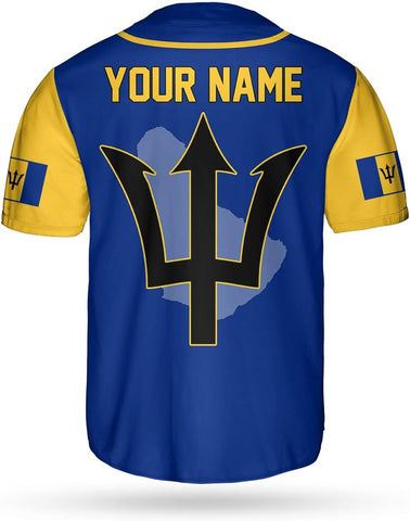 Podagree Personalized Barbados Baseball Jersey Shirt, Bajan Flag Jersey, Barbados Jersey for Men and Women Jersey Bajan