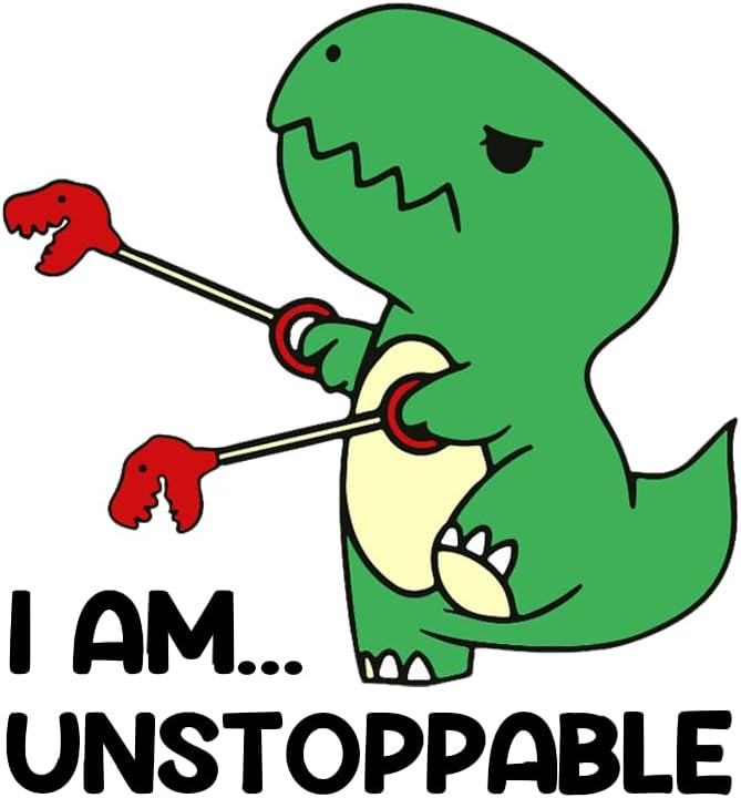 (3Pcs) Dinosaur I Am Unstoppable T-rex Vinyl Decal Sticker, Dinosaur Bumper Sticker, Dinosaur Car Accessories, Dinosaur Car Decal - Stickers for Laptop Water Bottle Phone Car Window Helmet 3"