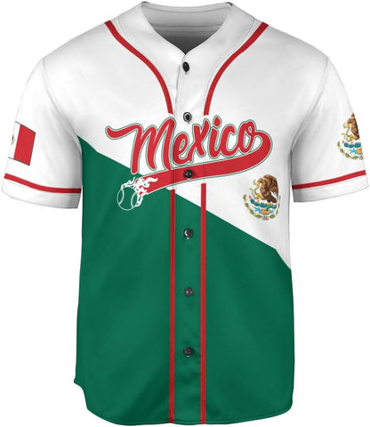 Mostprints Personalized Mexico Baseball Jerseys Mexican Eagle & Flag Shirt for Teams, Mexico Shirts for Men & Women Size S-5XL1