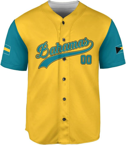 Personalized Bahamas Baseball Jersey Shirt Bahamas Pride Flag Bahamian Jersey Soccer for Men and Women