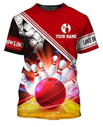 Custom Bowling Shirt Personalized Name Shirts Gift for Women & Men Womens Polo Team 3D Unisex Jersey Short Sleeve Funny