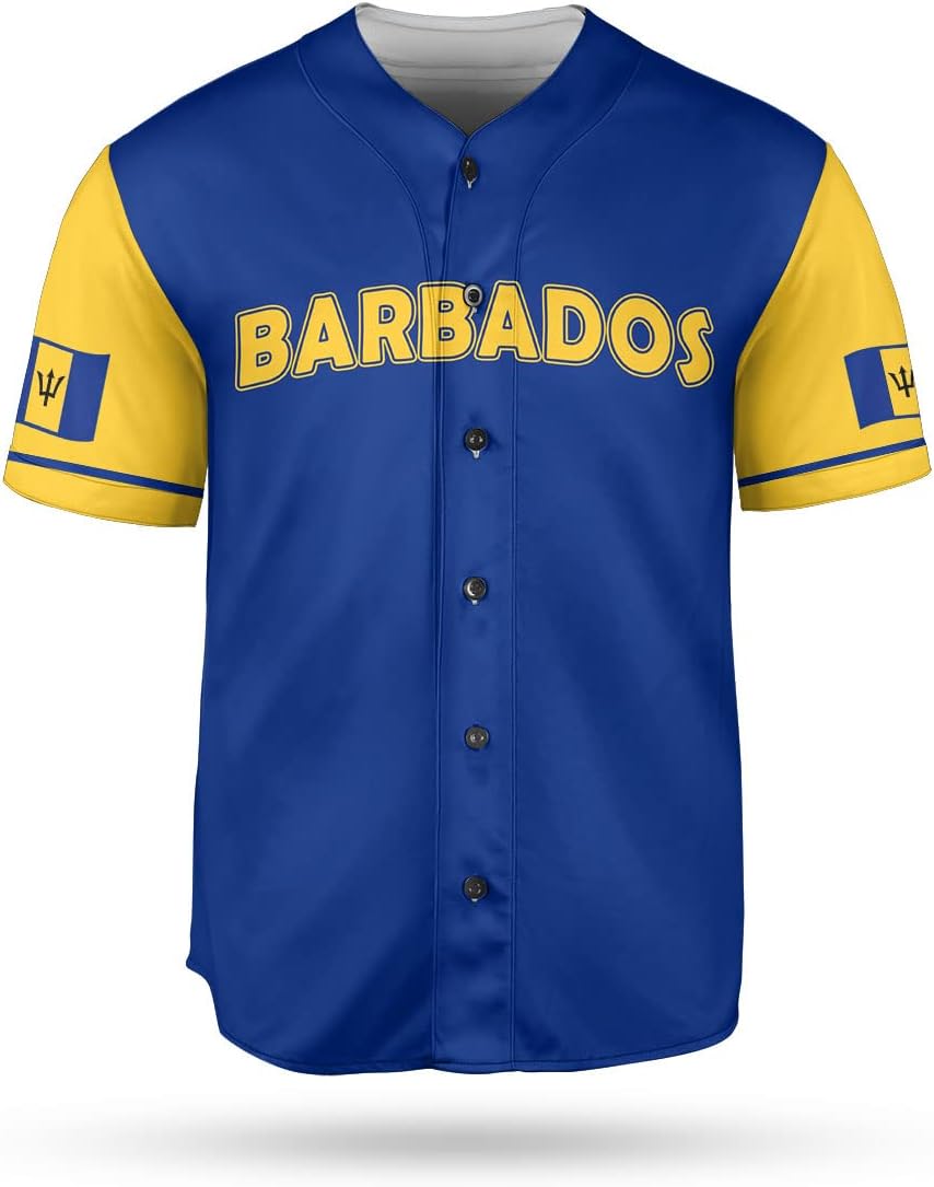 Podagree Personalized Barbados Baseball Jersey Shirt, Bajan Flag Jersey, Barbados Jersey for Men and Women Jersey Bajan