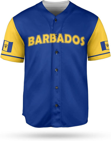 Podagree Personalized Barbados Baseball Jersey Shirt, Bajan Flag Jersey, Barbados Jersey for Men and Women Jersey Bajan