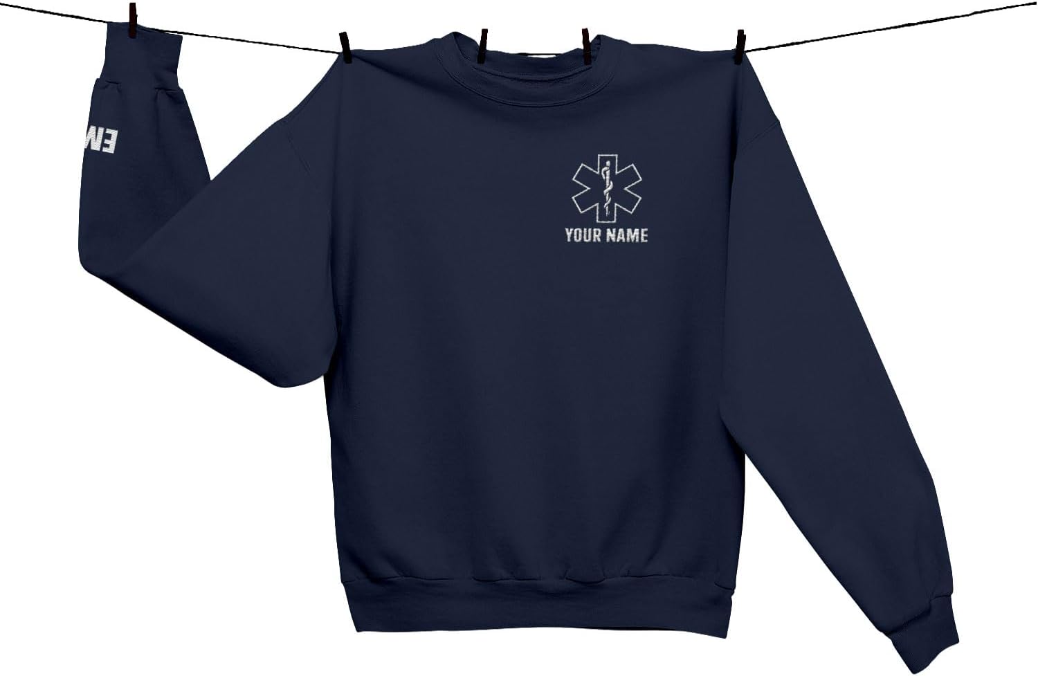 Leeprints Personalized EMT Embroidered Sweatshirt EMS Sweatshirt EMS Hoodie Paramedic Uniform Emergency Medical Technician