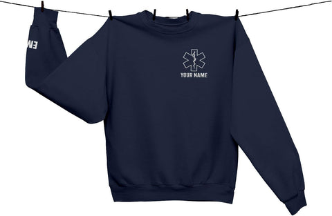 Leeprints Personalized EMT Embroidered Sweatshirt EMS Sweatshirt EMS Hoodie Paramedic Uniform Emergency Medical Technician