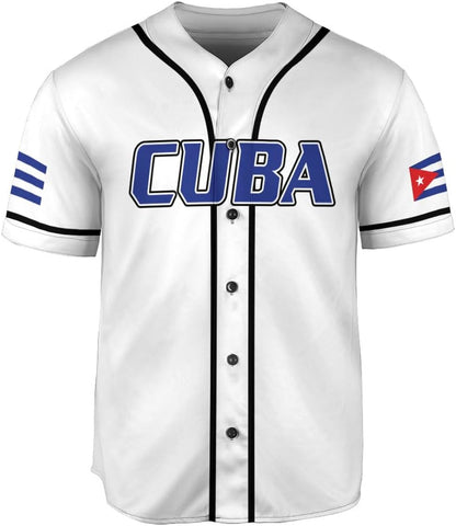 Podagree Personalized Cuba Baseball Shirt, Cuban Flag Jersey for Men and Women