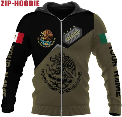 Mostefy Personalized Name Mexican Hoodie 3D, Customized Mexico Hoodies for Men and Women