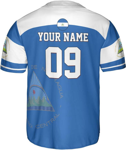 Personalized Nicaragua Baseball Jersey, Custom Nicaragua Baseball Jersey for Men & Women, Nicaraguan Camisas Shirt