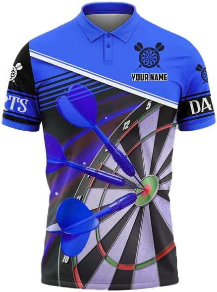 Personalized Name Dart 3D Polo Shirt, Dart Shirts, Mens Dart Shirts, Funny Dart Tshirts, Dart Team Shirts Gifts (Dart 1)