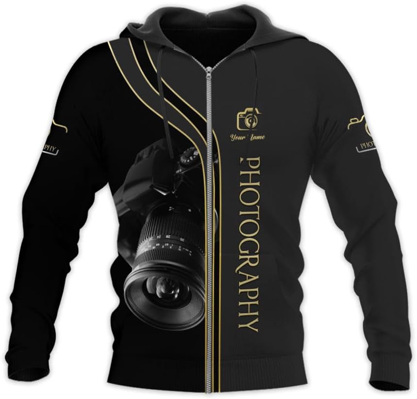 Lighthuy Personalized Name Photography Shirt 3D, Custom Photographer Shirts, Camera Tshirt Men & Women Photographer Gifts