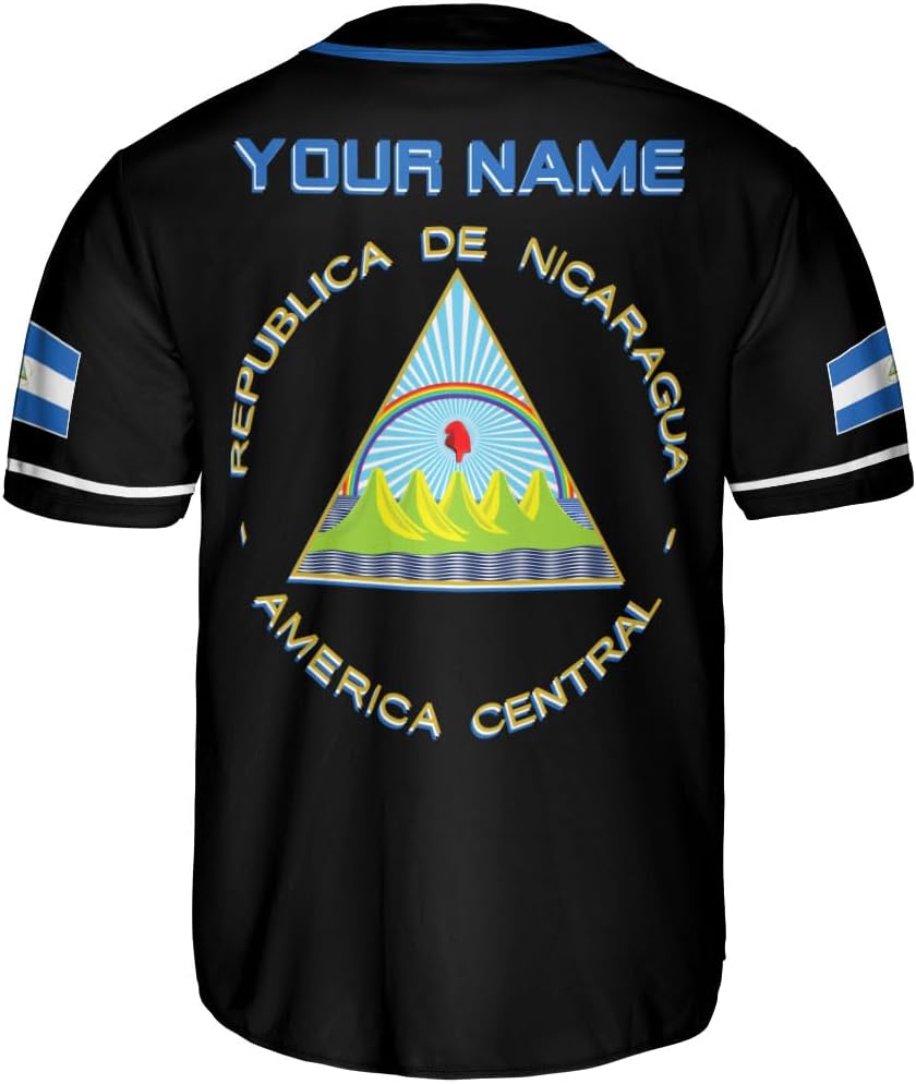 Podagree Personalized Nicaragua Baseball Jersey Shirt Name Nicaraguan Baseball Jersey for Men & Women Nicaraguan Camisas