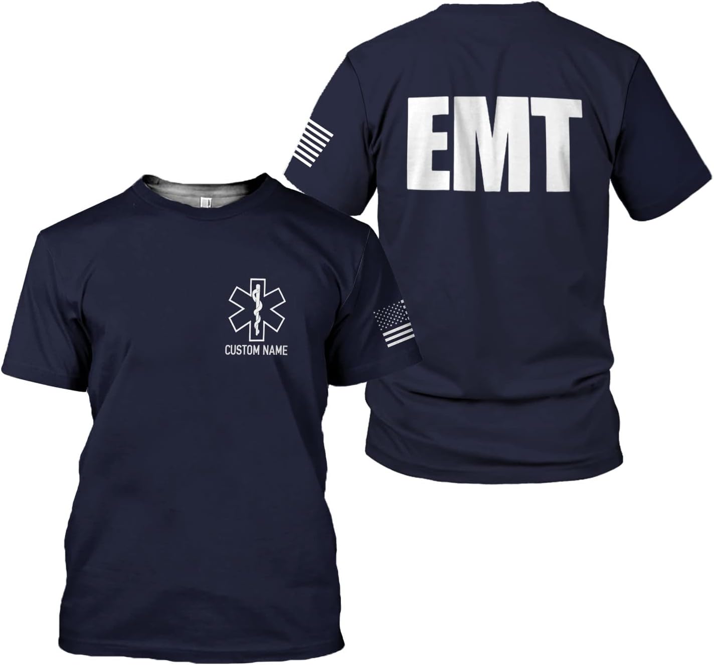 Mostprints Personalized EMT Shirt, EMS Shirt, Customized EMS Shirts,EMT Paramedic Uniform Emergency Medical Technician Shirts