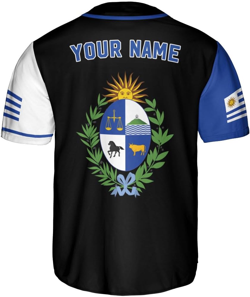 Leprints Personalized Uruguay Jersey, Uruguay Soccer Shirt Baseball Uruguay Flag Jersey for Men Women Country Shirts