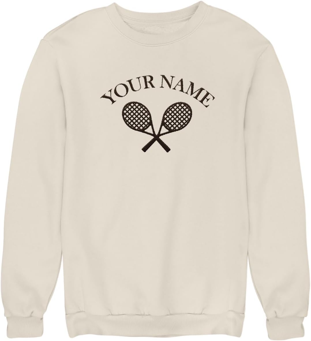 MAPrints Personalized Tennis Sweatshirt, Heartbeat Embroidery, Sport Gift