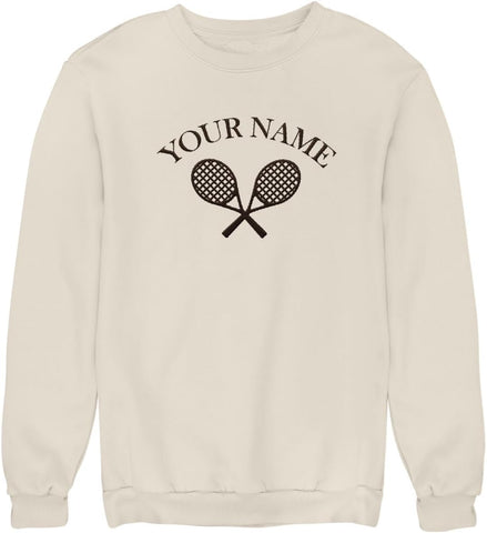 MAPrints Personalized Tennis Sweatshirt, Heartbeat Embroidery, Sport Gift