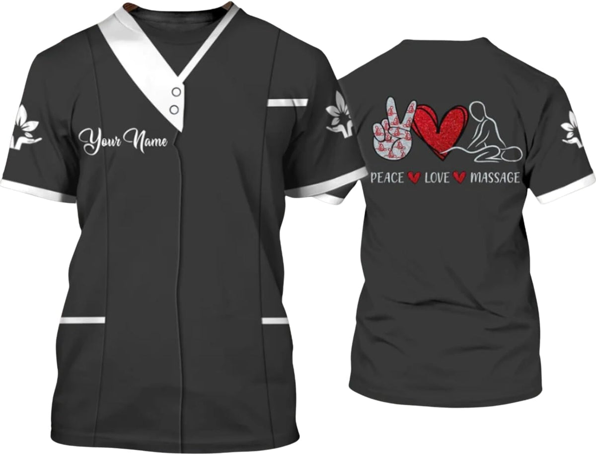 MAPrints Personalized Massage Therapist T Shirt 3D All Printing, Massage Shirt, Massage Therapist Shirts for Women S-5XL