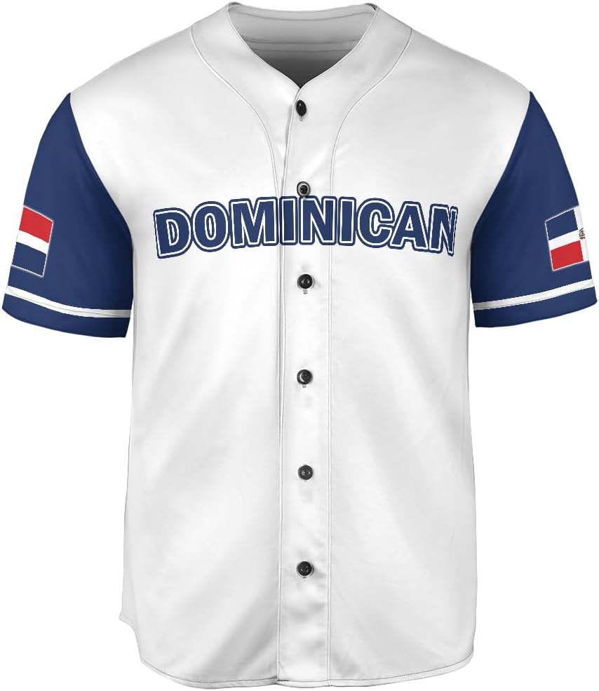 Podagree Personalized Dominican Republic Baseball Jersey Shirt,Team Name Republic Dominicana Baseball Jersey for Men,Women