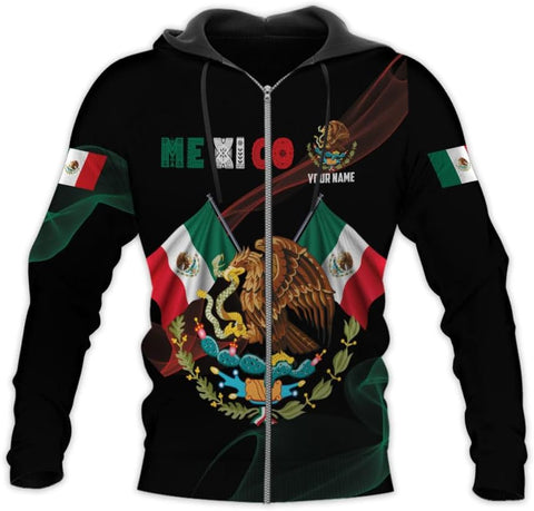 HomeDesign Custom Mexico Shirts Personalized Name Mexican 3D Flag Shirt for Men Women Aztec Unisex US Eagle Pride Camisas