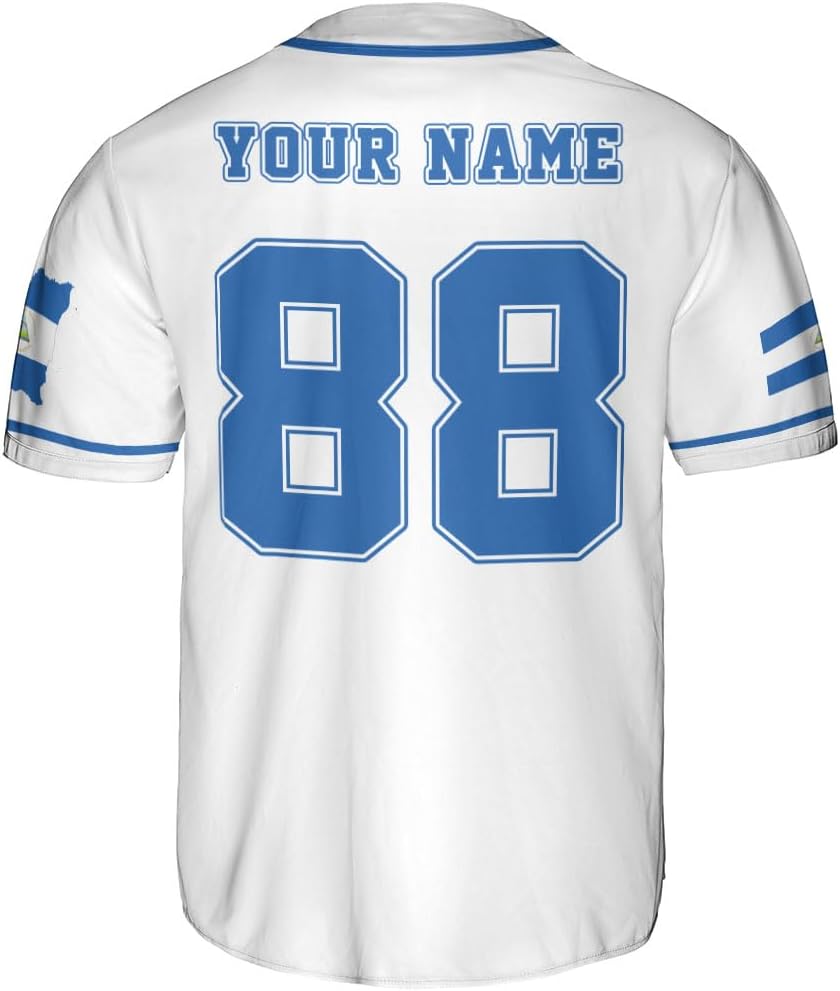Podagree Personalized Nicaragua Baseball Jersey Shirt Name Nicaraguan Baseball Jersey for Men & Women Nicaraguan Camisas