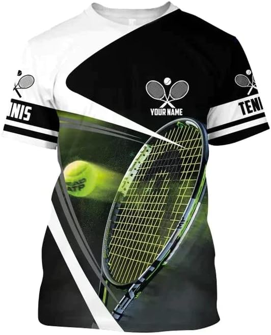 Personalized 3D Printed Tennis Shirt, Men's & Women's - Player Gift Tee - Uniform
