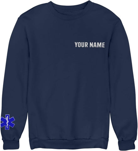 Leeprints Personalized EMT Embroidered Sweatshirt EMS Sweatshirt EMS Hoodie Paramedic Uniform Emergency Medical Technician